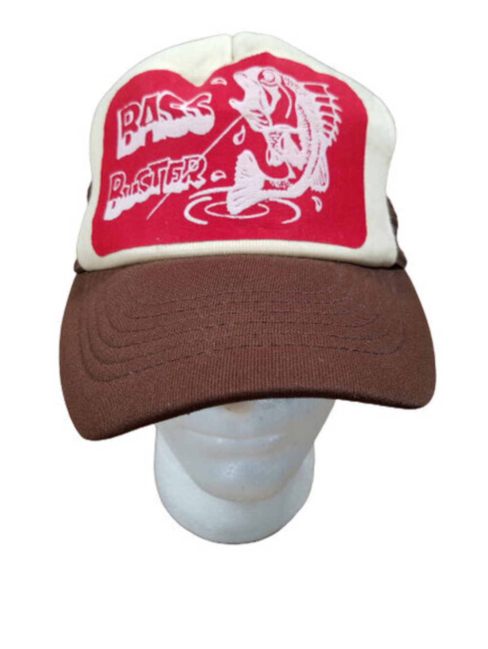 Bass Buster Trucker Hat Snapback Fishing Mesh Cap 80s One Size Fits All